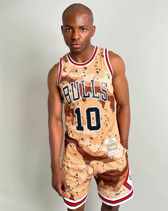 Mitchell & Ness Chicago Bulls B. J. Armstrong #10 '90-'91 Camo Ref Jersey Sand Camo Beige Jersey Tee Mitchell & Ness Chicago Bulls B. J. Armstrong #10 '90-'91 Camo Ref Jersey Sand Camo Beige Jersey Tee