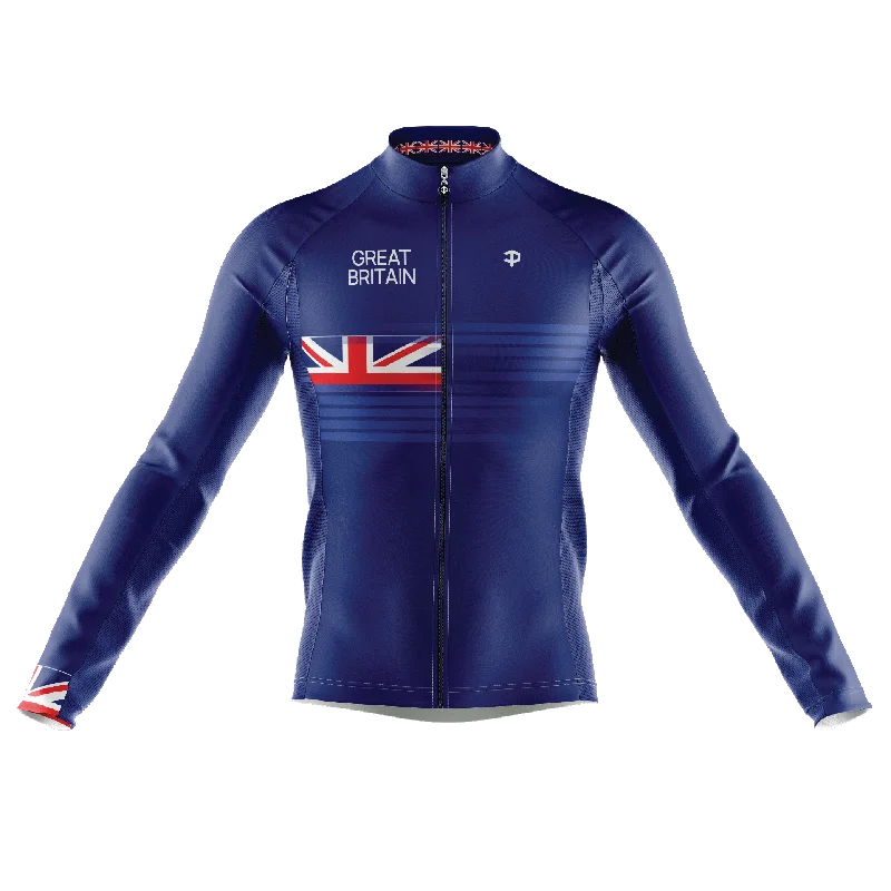 Great Britain V3 Long Sleeve Cycling Jersey Seasonal Jersey Tee